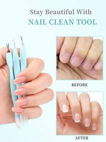 30/15/5/1pcs Stainless Steel Double-Sided Cuticle Remover - Manicure Tool, Easy To Operate And Hold, Suitable For Outdoor Use - Multicolor - View 4