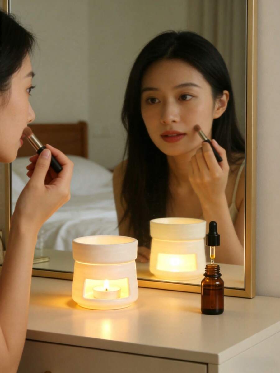 Modern Minimalist European Style Ceramic Aromatherapy Diffuser | Elegant Candle Holder And Essential Oil Diffuser (Candle Holder Not Included) - Multicolor - View 1