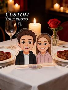 1pc Personalized Standee,Custom Photo Filter Style Acrylic Standee,Cute Desktop Ornament,Unique Keepsake Gift For Couples, Friends, Family, Pet Lovers, Perfect For Birthday,Valentine's Day, And Special Occasions - Multicolor 6 - View 2