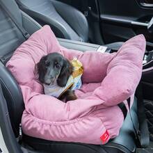 HAZOOWILL HazoWill 2-In-1 Pet Car Booster Seat, Portable Detachable Travel Raised Pad, Suitable For Small Dogs And Cats, Soft Convertible Bed, Breathable Summer Design, Adjustable Leash And Safety Belt Buckle, Fits Front And Rear Seats - Multicolor - View 2