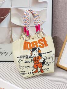 1个2026小马针织包，女士卡通风格手提包，可爱托特包，多功能水桶包 - 彩色 - 查看 5