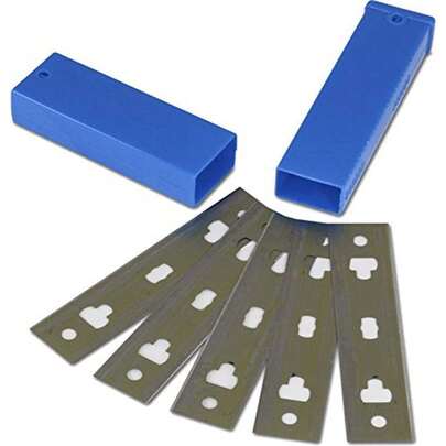 Unger Profional 4" Replacement Window And  Scraper Blades 5 Pack Includes Storage Case Carbon Coated Tool Remove Gum Stickers Paint And Adhesives