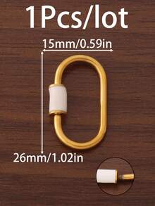1个18K镀金不锈钢珐琅U型螺丝锁扣登山扣连接器，适用于DIY珠宝制作材料、手链、项链配件、钥匙扣等。 - U型螺絲扣 - 查看 17