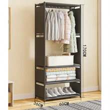 Estante de almacenamiento para dormitorio, estante resistente y versátil para organizar tu armario. - Negro - Ver 5