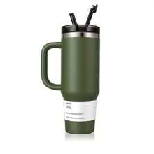 1个40盎司不锈钢便携旅行杯，带手柄、可折叠吸管和防漏盖，6种颜色可选，双层隔热，易于清洁，可重复使用，适合居家、办公、旅行，是完美的圣诞礼物。 - 彩色 - 查看 16