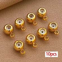 10pcs 18K Gold Plated Stopper Beads Positioning Spacer Beads, 3/4/5mm Silicon Rondelle Insert Brass Stopper Beads For Bracelets Jewelry Necklace Making - Multicolor - View 16