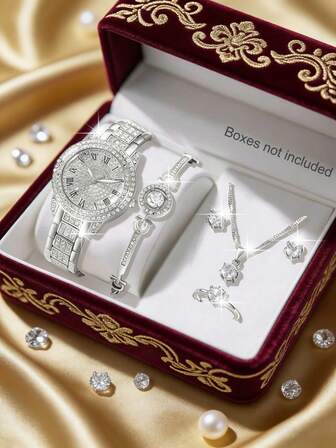 1 Set New Elegant Fashion Silver Quartz Watch For Women, Suitable For Daily Wear, Birthday Gift, Party, Holiday Gathering, Ideal Gift For Yourself Or Friends. No Gift Box.