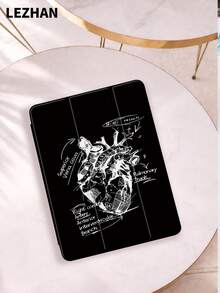 1pc Heart Design Flat Tablet Protective Case With Pencil Slot, Shockproof, Tri-Fold Tablet Stand Protective Shell, Compatible With 10.2", Pro 11" 2021/2020/10th Gen, (A16) 11" 11th Gen 2025, 8th/9th/10th Gen, Galaxy Tab A8 10.5" 2022, Matepad 10.4"/Tab, , Romantic Gift - Multicolor - View 3