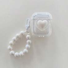 MPATIBY Laser-Engraved Heart Design Transparent Case Compatible With Apple 4 Bluetooth Earbuds Pro 2nd Generation Earbud Case - White - View 9