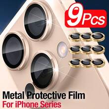 9片装相机镜头保护膜，兼容 15 Pro和15 Pro Max，9H钢化玻璃搭配超薄铝合金边框，超清晰，易于安装，防刮擦，适用于日常、办公、家庭使用。防水防震防摔防刮擦，保护手机摄像头。 - 9pcs - 查看 10