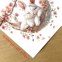 1/2 miếng dán tường hình dây leo hoa mùa xuân với hình gấu và thỏ. Hình dán động vật tự dính, chống thấm nước, có thể tháo rời, dùng cho tủ lạnh, tủ bếp, cửa ra vào. Trang trí nhà cửa lãng mạn. - Nhiều màu - Xem 4