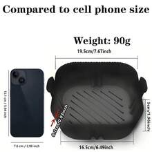 1/2个方形空气炸锅硅胶锅可重复使用空气炸锅内衬烤箱烘焙托盘家用厨房空气炸锅配件 7.67''x6.49''x1.96'' - 矽膠氣炸鍋內襯 - 查看 6