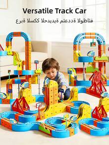 Children's Electric Train Set, 67/83/131/160 Pieces 3D DIY Track Building Kit, Includes Train And Traffic Signs, STEM Car Toy Set, Suitable For 3-8 Year Old Boys And Girls, Birthday Gift, Thomas & Friends Train, Montessori Toys, Train, Car, Building Blocks Set, Christmas Gift, Boyfriend Gift, Building Blocks, Valentine's Day Gift, Boys Toys, Kids Toys, Dinosaur