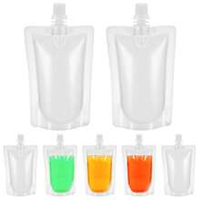 Plastic Drinking Pouch 50 Pcs Plastic Flasks 200/250ml Plastic Flask Bags Plastic Drink Bag With Spout For Milk Beverage Tea - 250ml - View 1