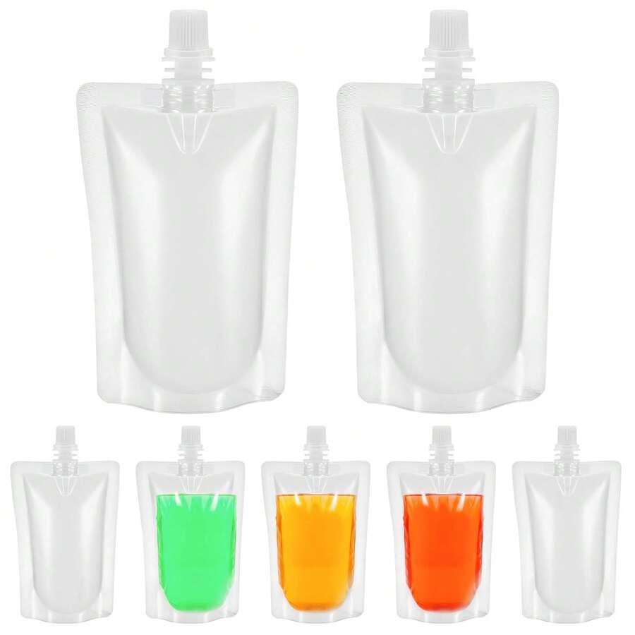 Plastic Drinking Pouch 50 Pcs Plastic Flasks 200/250ml Plastic Flask Bags Plastic Drink Bag With Spout For Milk Beverage Tea - 250ml - View 1