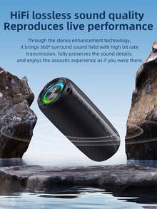 Loa Bluetooth không dây ZEALOT MP2 20W, di động, sử dụng ngoài trời, thời gian phát nhạc lên đến 8 giờ, đèn RGB, tương thích với điện thoại thông minh/máy tính bảng/TV, hỗ trợ thẻ TF/USB/AUX, chức năng kết nối nối tiếp, thích hợp cho ô tô, ngoài trời, cắm trại, bãi biển, tiệc tùng. - Một kích cỡ phù hợp với tất cả (1) - Xem 7