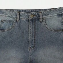 Adidas Originals Men's Loose Fit Pockets Wide Leg Jeans Pants KE0112 - Blue - View 5