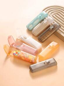 10/4/2/1件装便携式翻盖收纳盒，便携式牙签牙线盒，防漏旅行药盒，透明盖设计，轻巧便携，适合日常携带，口腔护理，随时随地可用（旅行/居家/办公/户外），女士礼物，圣诞礼物，女士推荐礼物 - 彩色 - 查看 9