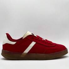 Women's Casual Sneakers Add Gzl In Suede Leather, Stylish, Blogger Style - 紅色 - 查看 1