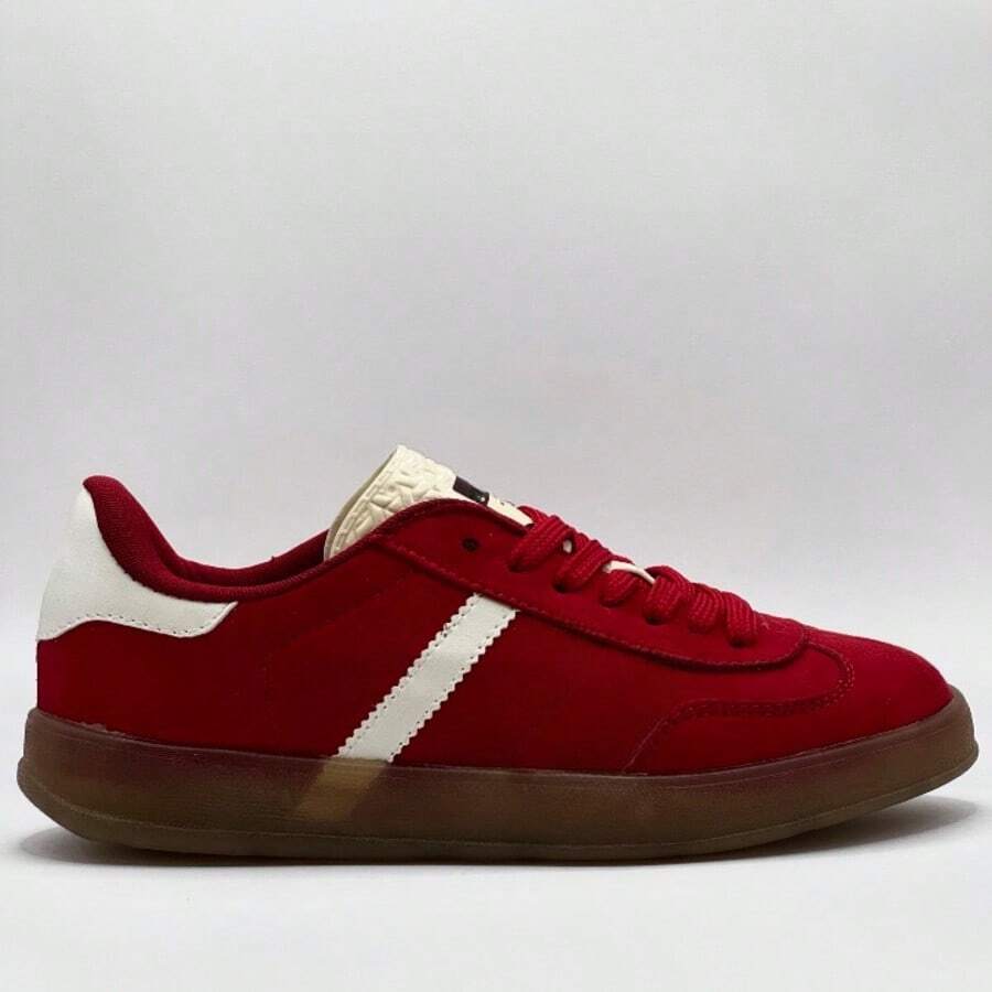 Women's Casual Sneakers Add Gzl In Suede Leather, Stylish, Blogger Style - 紅色 - 查看 1