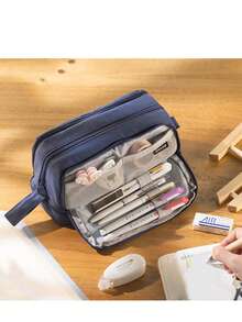 1pc Cute Pencil Case Cartoon Large Capacity Pencil Case Japanese And Korean Student Pencil Case Boys And Girls Pencil Case, Pencil Case, Multi-Function, Simple Pencil, Pencil Case, Makeup Case, Pencil Case, Washing Case, Pencil Case, Pencil Case, Pencil Case, Simple Pencil Case - Multicolor - View 5