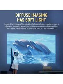 A Portable Mini Projector Native 1080P - Trapezoidal Correction Auto Quick Focus 120 Inch Big Screen Projector Compatible With IPhone/Android Phone/Laptop/TV Stick/USB For Home Theater Bedroom Office Outdoor Camping Movie Night (30000H Long Lamp Life) - Black - View 11