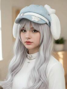 Women's Kawaii Hat Sweet Style New Fashion Cap Grey Dog Eared Cap Subculture Beret Cute Individualistic Otaku Style - Multicolor - View 3