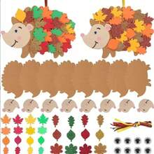 5/8/12 Pack Hedgehog Craft Kit - With Hedgehog And Leaf Designs - Thanksgiving And Halloween Decorations, Multi-Color Felt Art Activity, With Eyes, Nose, Mouth And Antenna, Pre-Cut Patterns And Easy To Assemble, And Gift, Suitable For Children And Teenagers (Without Glue / Easy To Stick Together) - Multicolor - View 6