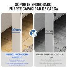 Meeyoga Escritorio para Laptop - 40+20 *40cm Escritorio Móvil de Pie con Altura AjustableGran Panel con Soporte de Vaso de Agua Ranura de Tarjeta y Ranura Plana (Nogal) - Bastante - Ver 5