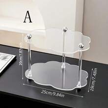 1pc Transparent Acrylic Cake Stand, Multi-Shape Double-Layer Dessert Display Rack, Suitable For Bakery, Store, Home, Party, Modern Style Display Rack - Clear - View 9