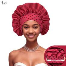 [Sleep Cap Bonnet,Small Dot Print Design] Long Satin Sleep Bonnet For Hair Care, Women Hair Bonnets Smooth Braids Sleeping Caps Night Cap For Curly Hair. Hair Sleep Cap - Bonnet - Multicolor - View 11