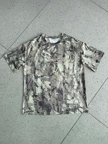 Summer New Casual Minimalist Street Camo Round Neck Short Sleeve T-Shirt, Fashionable & Versatile Women Top - Green - View 2