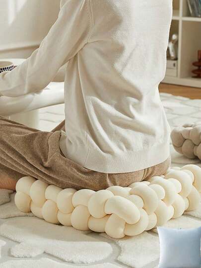 1pc Handmade Woven Square Cushion, Can Be Used As Sofa Throw Pillow, Chair Pad, Floor Mat, Back Cushion, Lumbar Pillow, Suitable For Room Decor, Can Be Placed In Study, Bedroom And Living Room Chair Cushion Seat Cushion Gaming Chair Office Chair Car Seat Cushion Chair Pillow