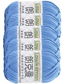 Lawkeman 5 peças/500g Fio de Camiseta - Fio de Poliéster de Alta Qualidade, 30m/peça - Fio de Tecido Macio, Adequado para Crochê, Fio de Tricô Multicolorido - Ideal para Cestas, Bolsas, Mantas, Chapéus, Brinquedos, Lenços DIY - Multicolorido - Visão 16