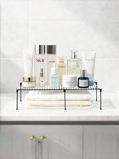 1pc Ultimate Expandable Disassembled Metal Storage Rack - Space Saving, Super , Adjustable Storage, Suitable For Kitchen, Bathroom, Pantry And Cabinet - Non-Slip Anti-Rust Spice Rack, Great For Home And Restaurant Use