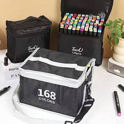 168 Colors Dual Tip Markers, Fine And Broad Nibs, Suitable For Adults, For Painting, Sketching, Highlighting, School & Office Supplies, High-Quality Vivid Ink, Quick-Drying And Non-Bleeding, Ideal For Back To School Season