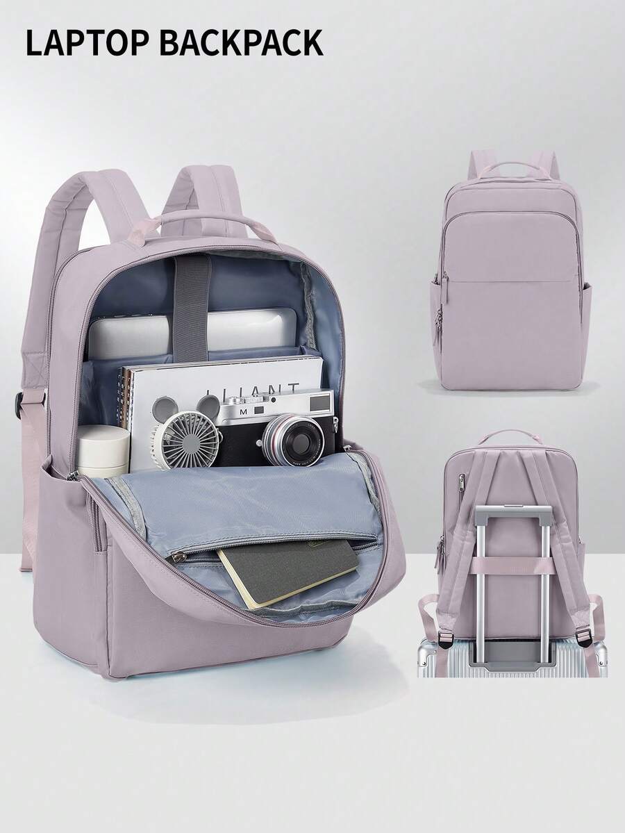 Laptop Backpack For Women Fits 14/15 Inch Laptop, Fashion Waterproof Lightweight Book Bag For Travel Work Business Teacher Nurse Computer Bag With Computer Compartment, Stylish Ladies & Girls Backpacks Purse, Daypack School Backpack For Girls, The New And Old Versions Are Shipped Out Randomly. - Bụi tím - Xem 1