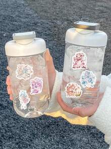 63 PCS Anime Stickers, Chibi Anime Girl With Bunny Flower Crown Decals, Kawaii Pastel Aesthetic Vinyl For Journal, Phone Case, Cute Collection Gift - Multicolor - View 5