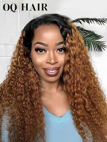 OQ Hair Wear Go Half Wig Ombre Brown Wig With Black Roots Natural Blend Water Wave With Elastic Drawstring Flip Over Wig 180% Density 16-28 Inches InvisiFit Strap 3 In 1 Half Wig Natural Hairline 100 Natural Human Hair Wigs Glueless Wig Bling Hair Human Hair Y2k Human Hair Wig Valentines Gifts Hair Accessories 100 Human Hair Wigs Real Human Hair Lace Wig Daily Use Quick Ship Women Fast Shipping Vacation Travel For Women - S1/4/30 - View 2