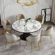 6 St Moderner Stuhl Mit Schrägstuhlbein Und Verstellbare Füße , Ideal Für Zuhause, Offene Bürofläche, Esszimmer (Beige) - Beige - View 1