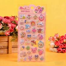 1张儿童动漫卡通3D贴纸，可爱动物猫咪贴纸，DIY手工3D贴纸，适用于DIY手机壳、DIY贴纸笔记本、DIY手工、笔记本电脑、礼品包装、派对装饰，完美的节日礼物，送给粉丝和朋友的礼物，返校礼物（款式随机） - 彩色 - 查看 5