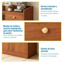 Armario Organizador De Cocina 3 Puertas Un Cajón 90cm - Marrón - Ver 9