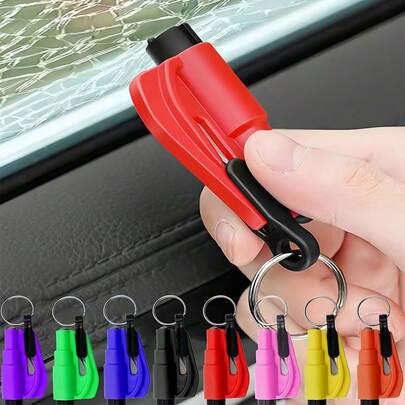 Car Window Breaker Tool Emergency Seatbelt Cutter With Car Keychain Mini Fire Hammer Car Escape Tool Multifunctional Self Defense Keychain Suitable For All Car Home Outdoor Rescue Easily Break Glass And Cut Seat Belts In Emergencies Gadgets For Men Women Car Accessories