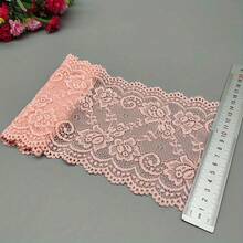 100% Wide Elastic Nylon Spandex Lace Trim - Multi-Color Embossed Lace Edge, Suitable For DIY Crafts, Sewing And Craft Projects, Lace Trim, Craft Accessories, Decorative Lace, Durable Lace Trim - Màu tím - Xem 11