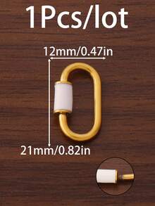1个18K镀金不锈钢珐琅U型螺丝锁扣登山扣连接器，适用于DIY珠宝制作材料、手链、项链配件、钥匙扣等。 - U型螺絲扣 - 查看 14