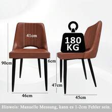 Dining Chairs With Cut-Out Backrest Modern Kitchen Chair Scandinavian Faux Leather Chair With High Back For Living Room Kitchen - As Pic - View 3