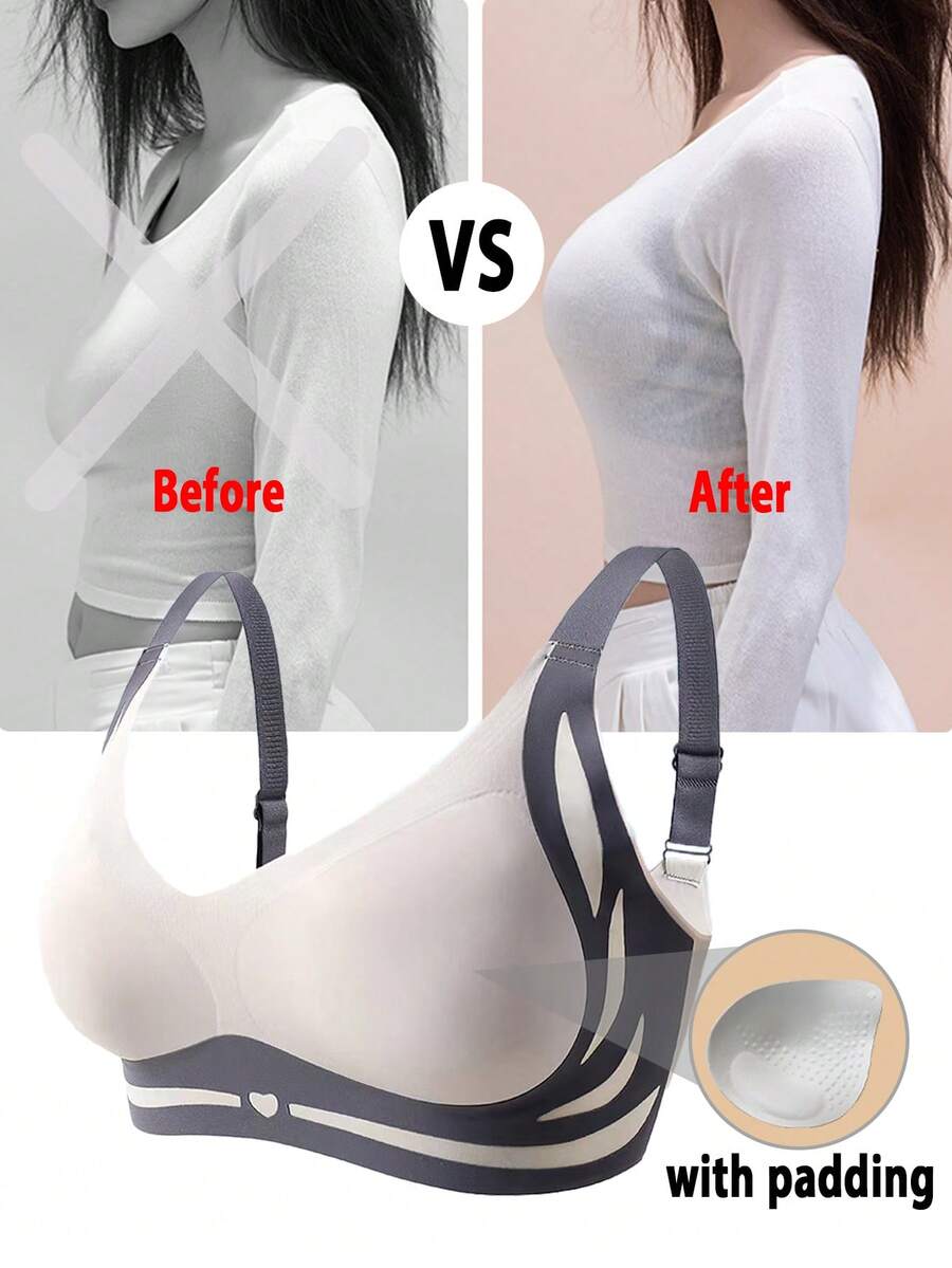 Light Chest Support Binder Soft Support Seamless Lightweight Push Up Bra