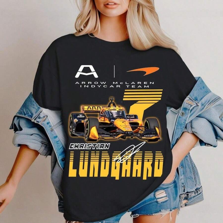 Christian Lundgaard 2025 INDYCAR Sweatshirt, Christian Lundgaard Shirt, Christian Lundgaard Indycar - 黑色 - 查看 1