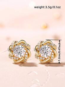 1 Đôi bông tai đính đá Cubic Zirconia cao cấp dành cho thiếu nữ, thích hợp để trang trí hàng ngày, dự tiệc hoặc làm quà tặng sinh nhật. - 1 # - Xem 9