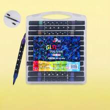 24-96 Colors Glitter Soft Tip Markers, Pearlescent Double-Headed Dual Color Gel Pens For Kids, Students, Acrylic Fluorescent Drawing Pens For Hand Lettering, Coloring, School, Art, Office Supplies, Birthday Gifts, Back To School Gifts - Multicolor - View 14